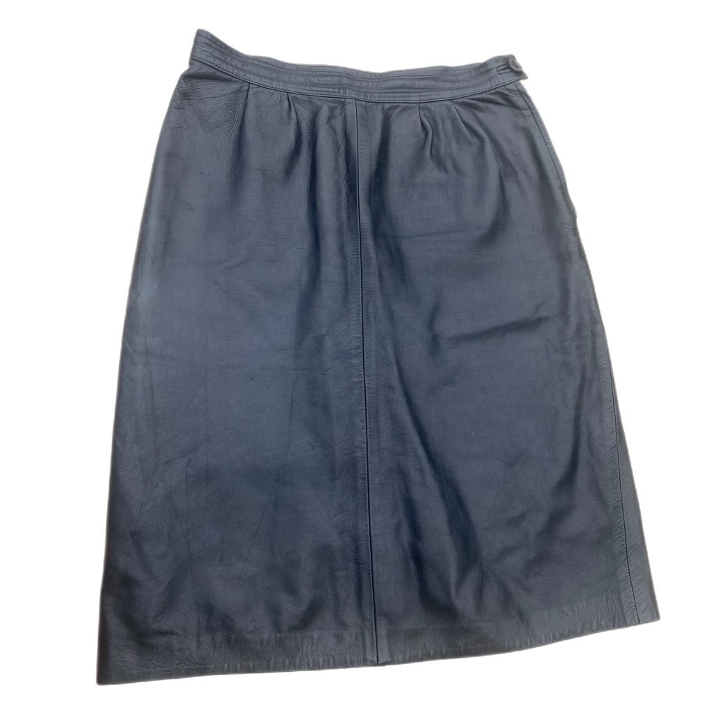 Vintage Wilsons Leather Black Pencil Skirt Size 10